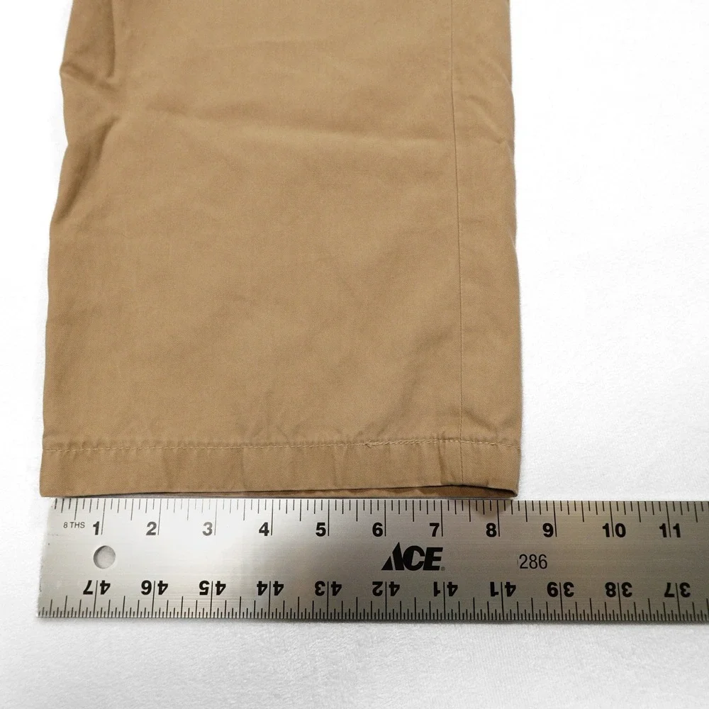 POLO RALPH LAUREN Men's Size 36x26 Khaki Silk Cotton Blend Flat Front Dress Pant